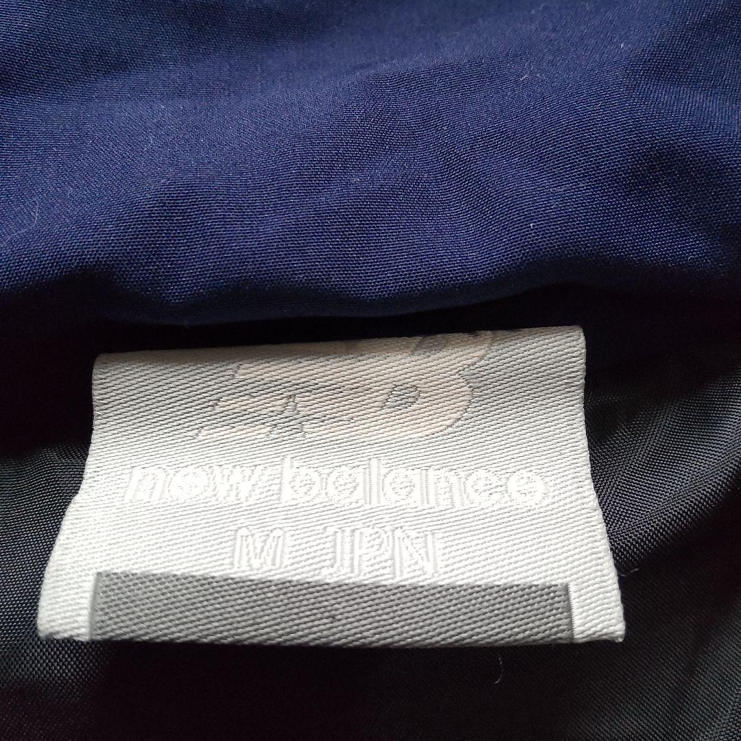 美品 ニューバランス フード ロゴ ロング ベンチコート ジャケット ネイビーM