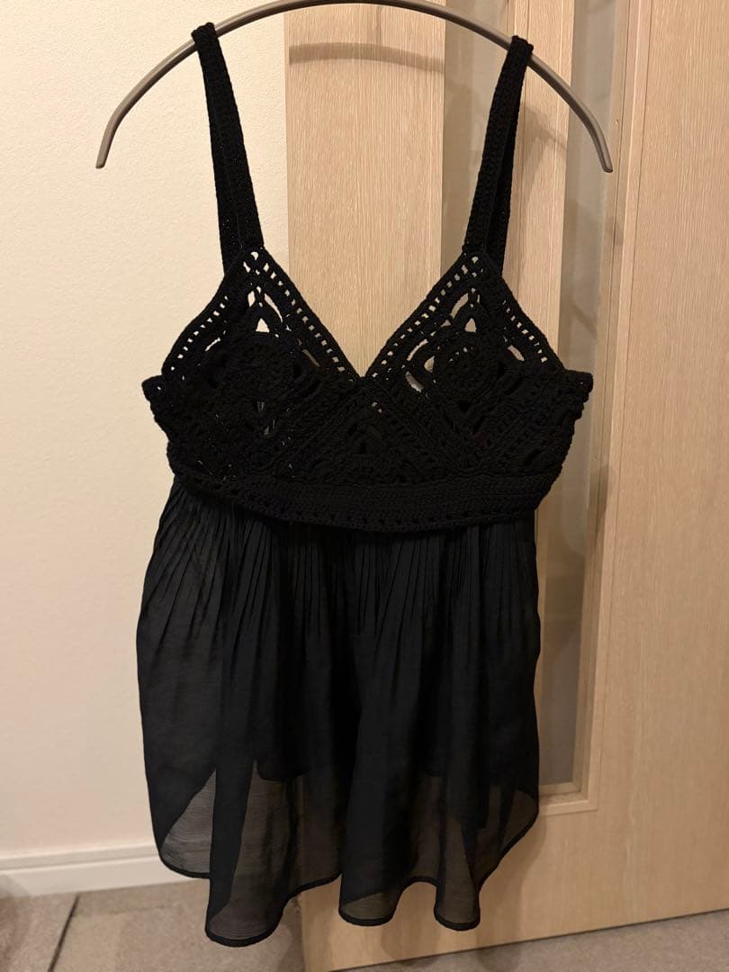 iki レース編みビスチェ ブラック