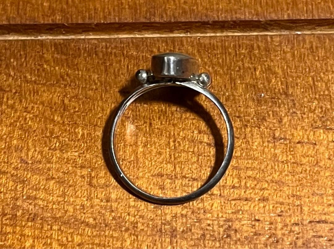 きれいなグリーン系の天然石　シルバー925リング