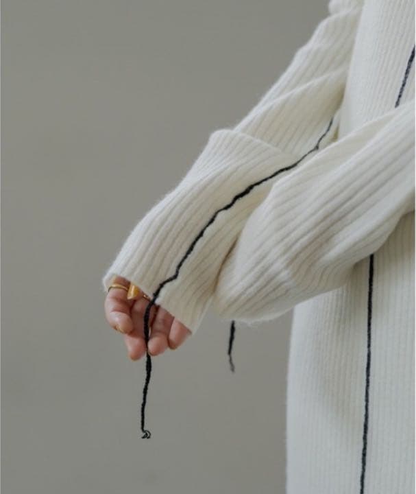 loungedress ニット ワンピース ロング マキシ リブ センターライン