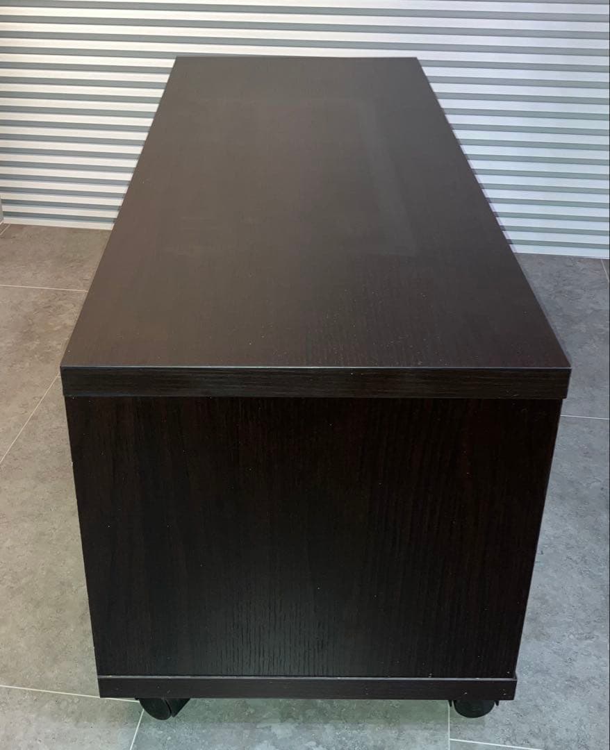 美品)ダークブラウン テレビ台 ガラス扉付き