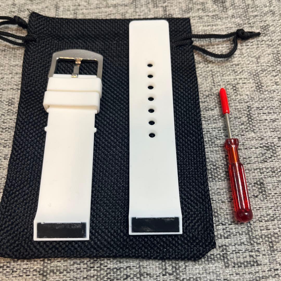 23mm 腕時計 ラバーベルト ホワイト Dバックル【対応】カルティエ サントス