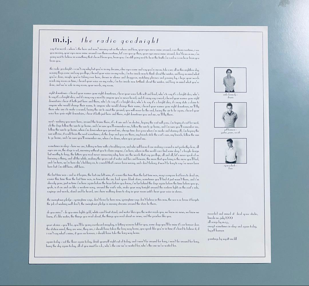 M.I.J. – The Radio Goodnight LP レア