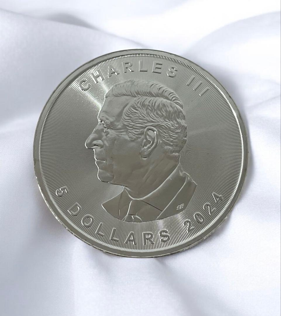 銀高騰中！　メープルリーフ銀貨　1チャールズ国王　スペシャル版　1オンス　5枚