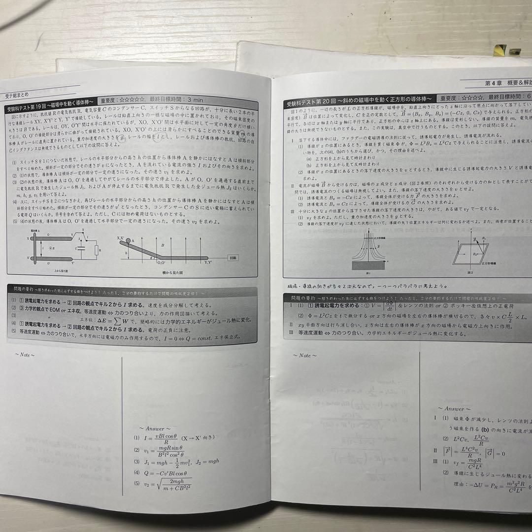 鉄緑会　高3物理一年分！　物理受験科テスト23回分＋発展例題46問セット
