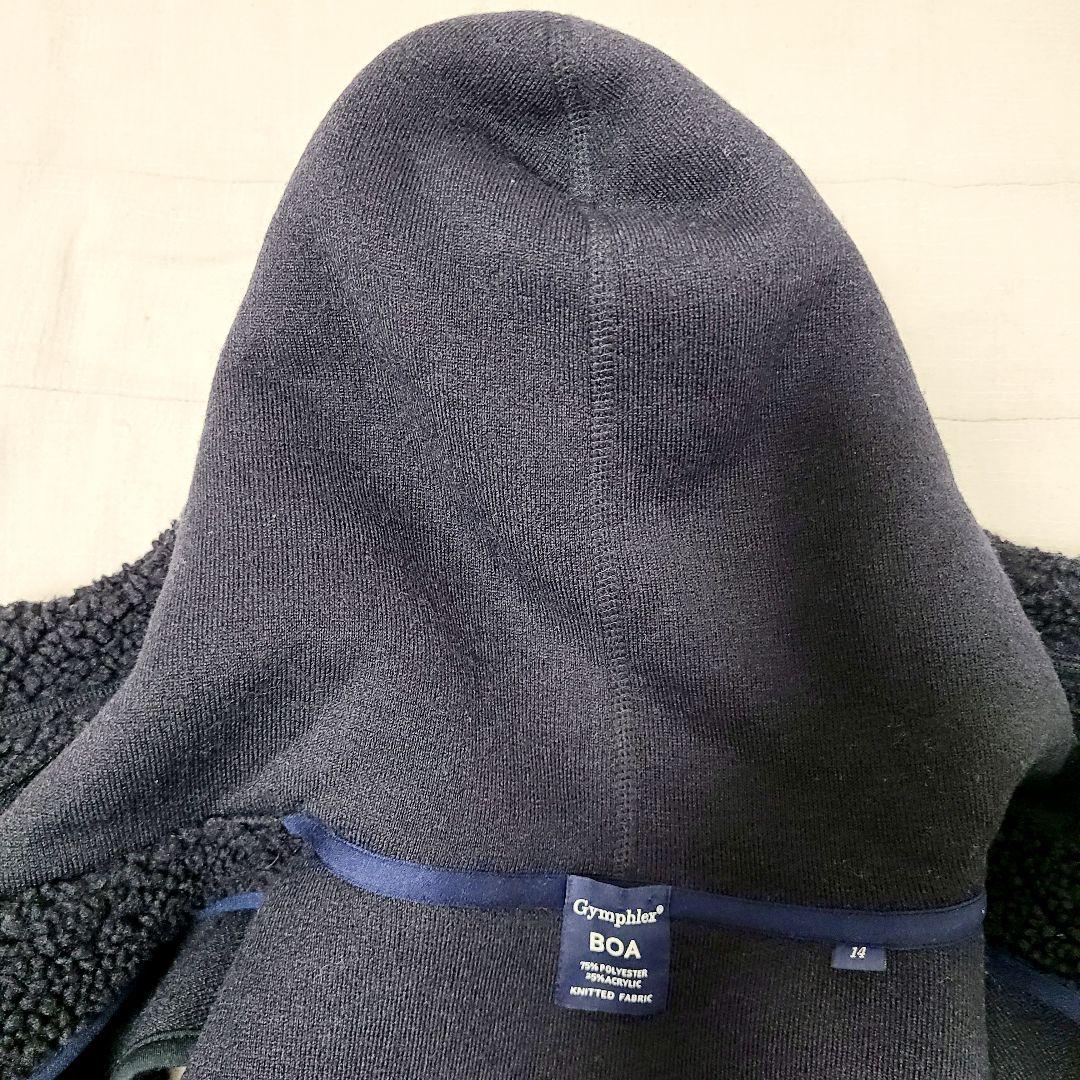 GYMPHLEX ジムフレックス くるみボタン ボア フーデッド ベスト