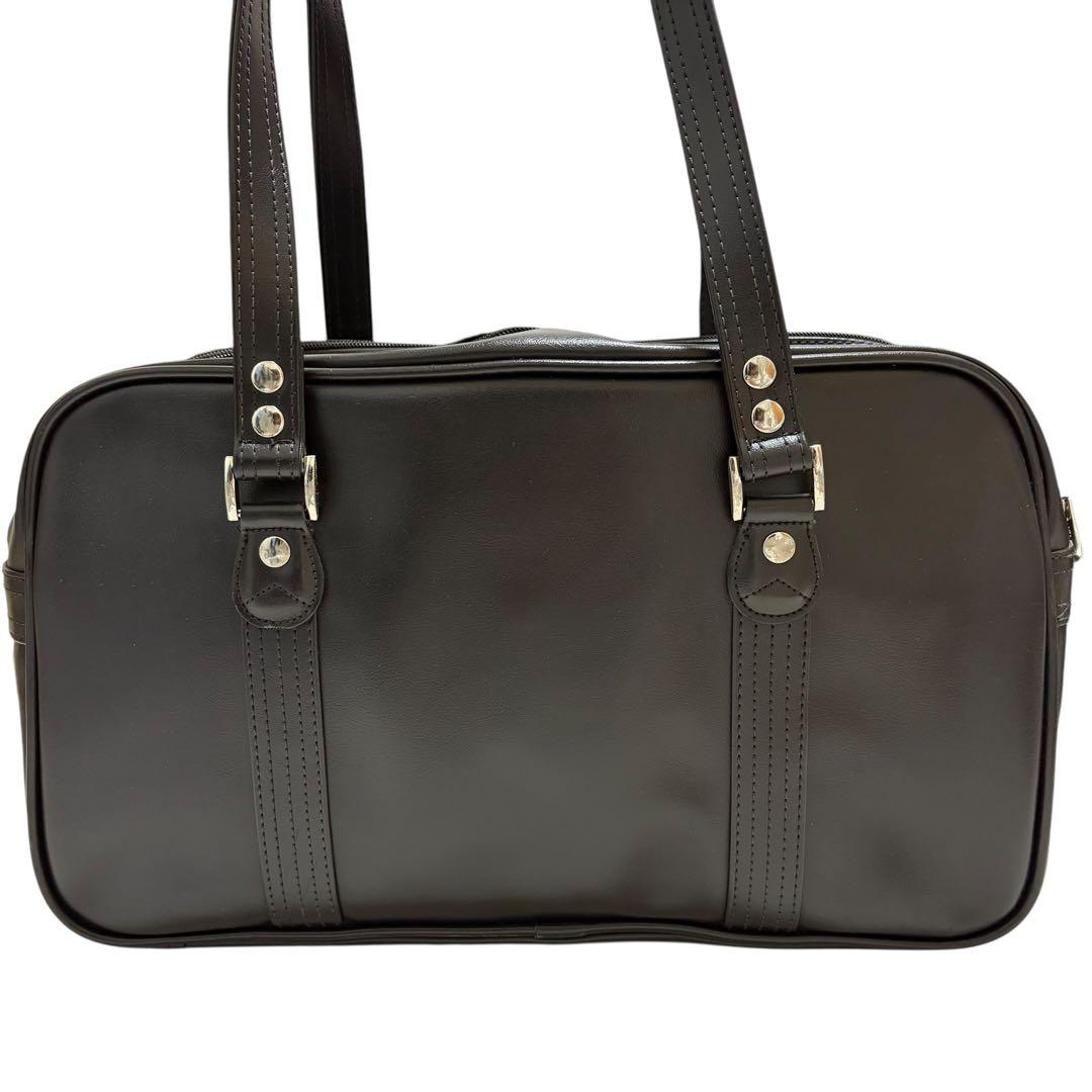 イーストボーイ スクールバッグ チョコレート　ピンク女神　ダブルファスナー