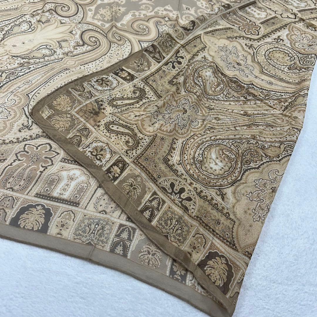 K390 新品未使用 エトロ イタリア製 大判 スカーフ ベージュ レディース