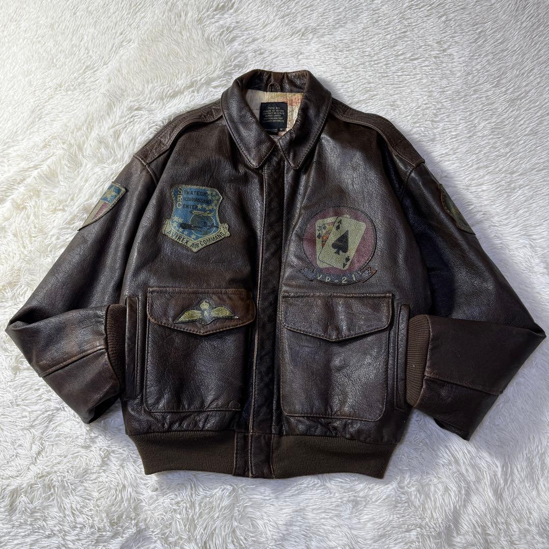【80s】AVIREX A-2 フライトレザージャケット S ダークブラウン