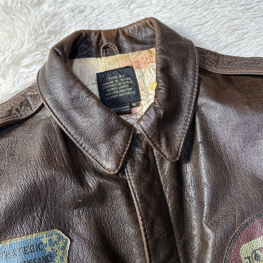 【80s】AVIREX A-2 フライトレザージャケット S ダークブラウン