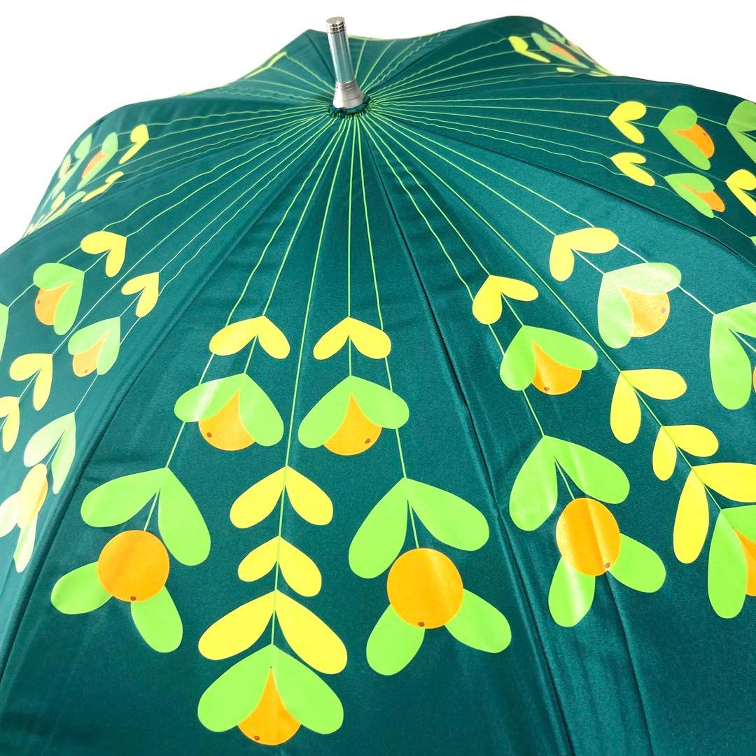 新品　ホコモモラ　JOCOMOMOLA晴雨兼用長傘　グリーン花　シビラ　遮光UV