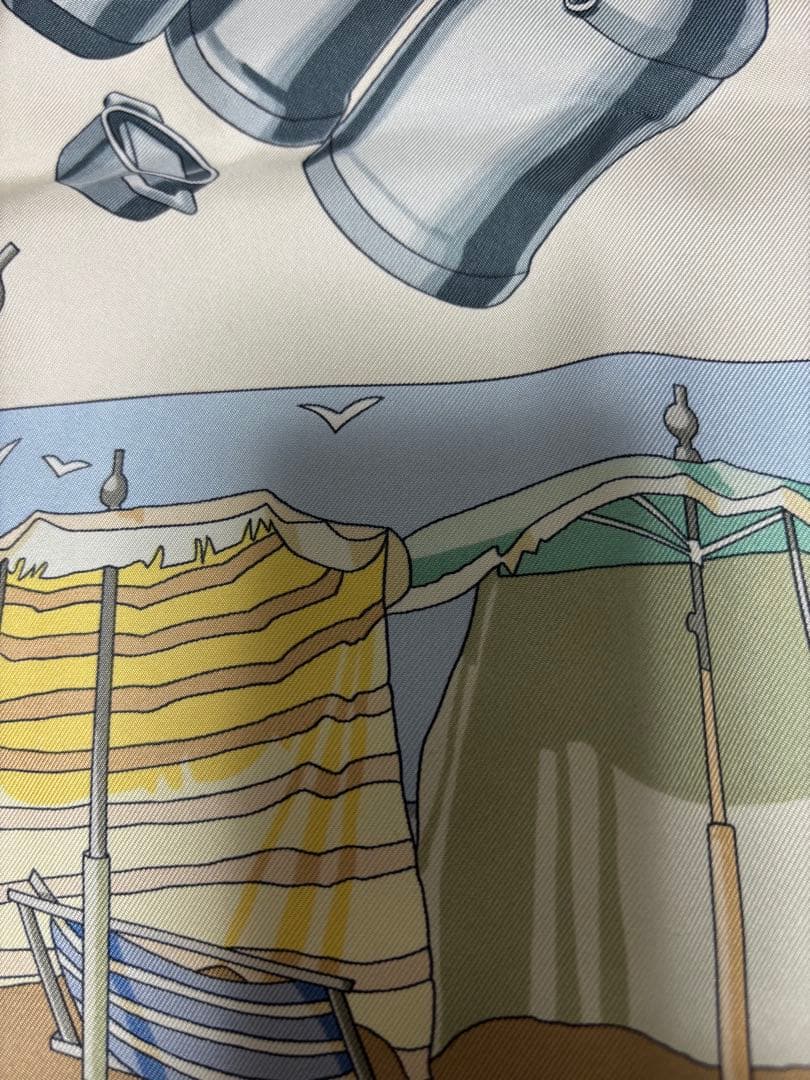 未使用　エルメス　スカーフ　カレ90　ノルマンディ海岸の魅力