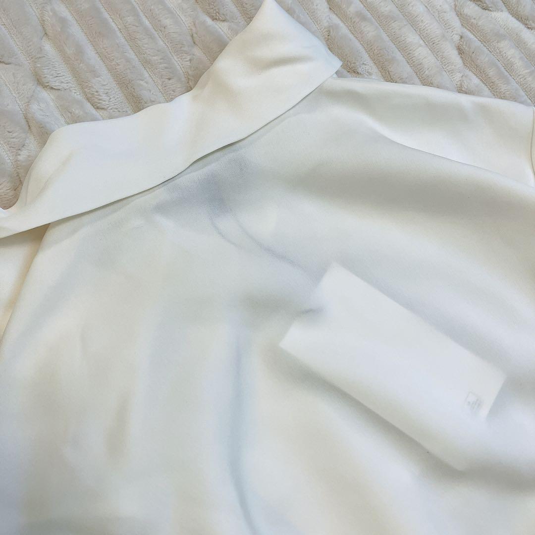 Theory 【タグ付未使用】シルク100%ボウタイブラウス 長袖 白 サイズP