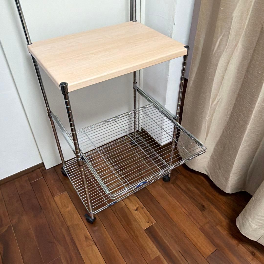 ドウシシャ ルミナス フィール キッチンラック　レンジボード キャスター付き