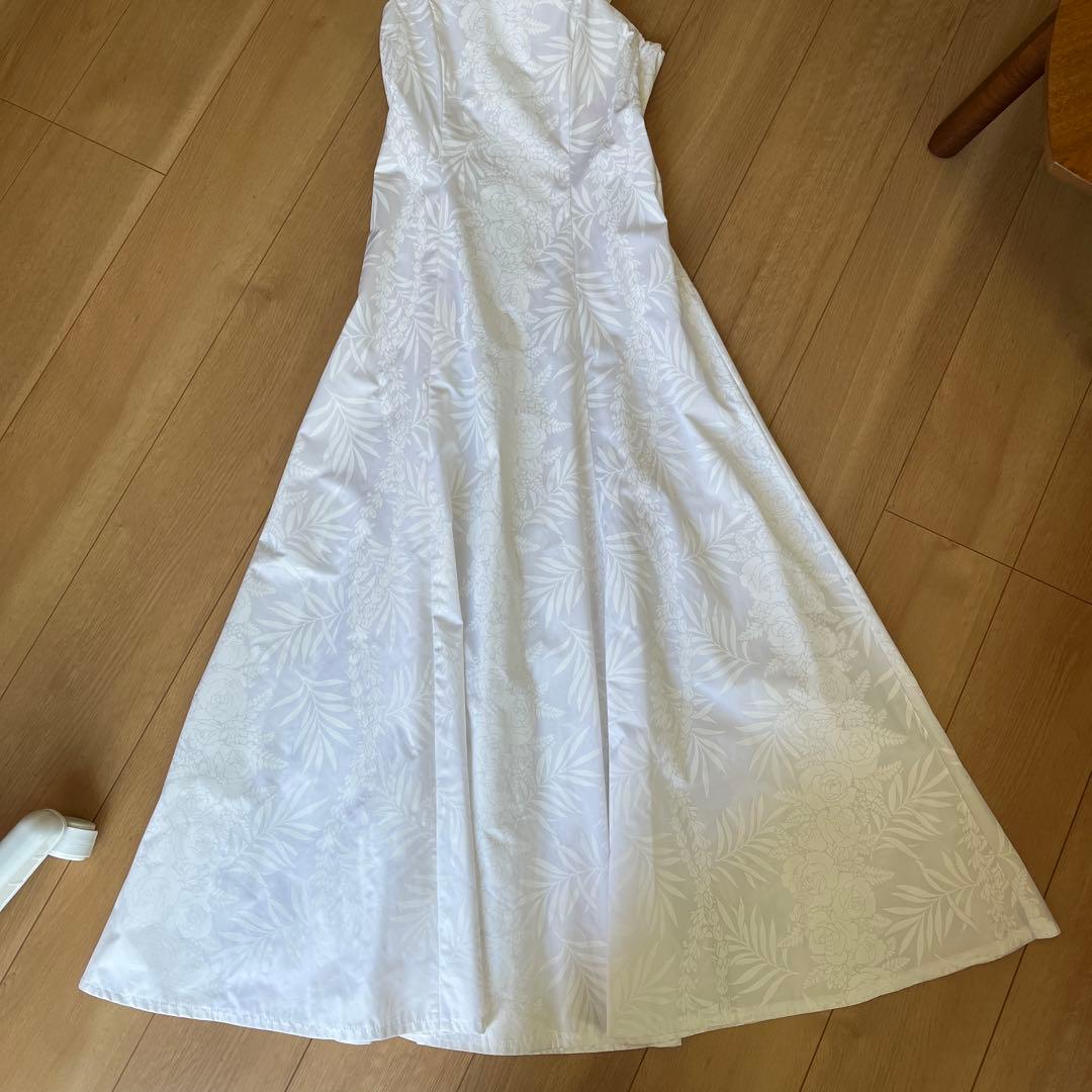 フラダンス 結婚式 ホワイト ロングドレス