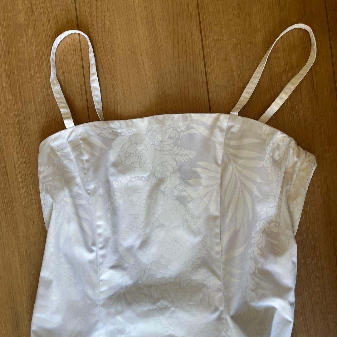 フラダンス 結婚式 ホワイト ロングドレス