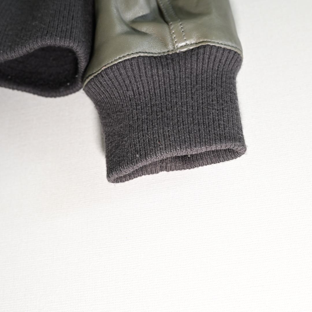 SENSUAL　FMH　レザーパーカー　オリーブ