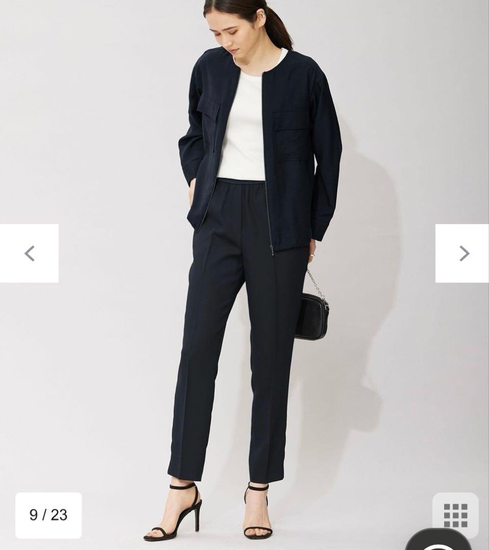 ICBリヨセルナイロンワッシャー ノーカラーブルゾン ネイビー サイズ4