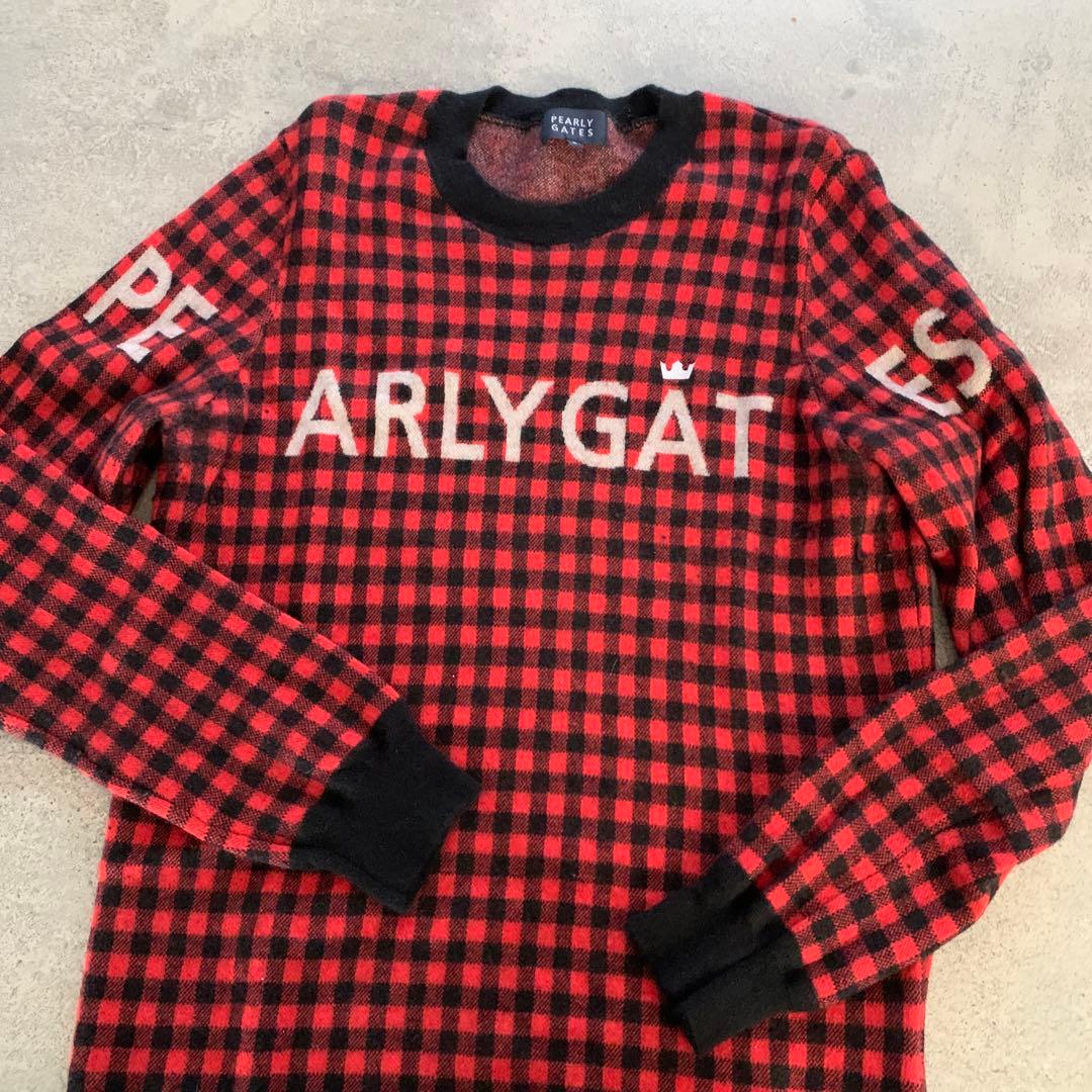 PEARLYGATES＊ゴルフ＊セーター＊ニット＊赤＊カシミヤ＊長袖＊6＊XL位