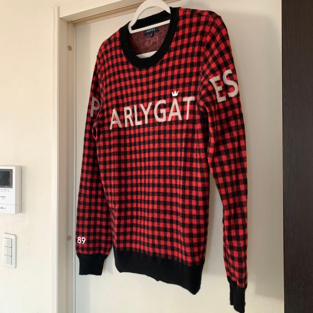 PEARLYGATES＊ゴルフ＊セーター＊ニット＊赤＊カシミヤ＊長袖＊6＊XL位