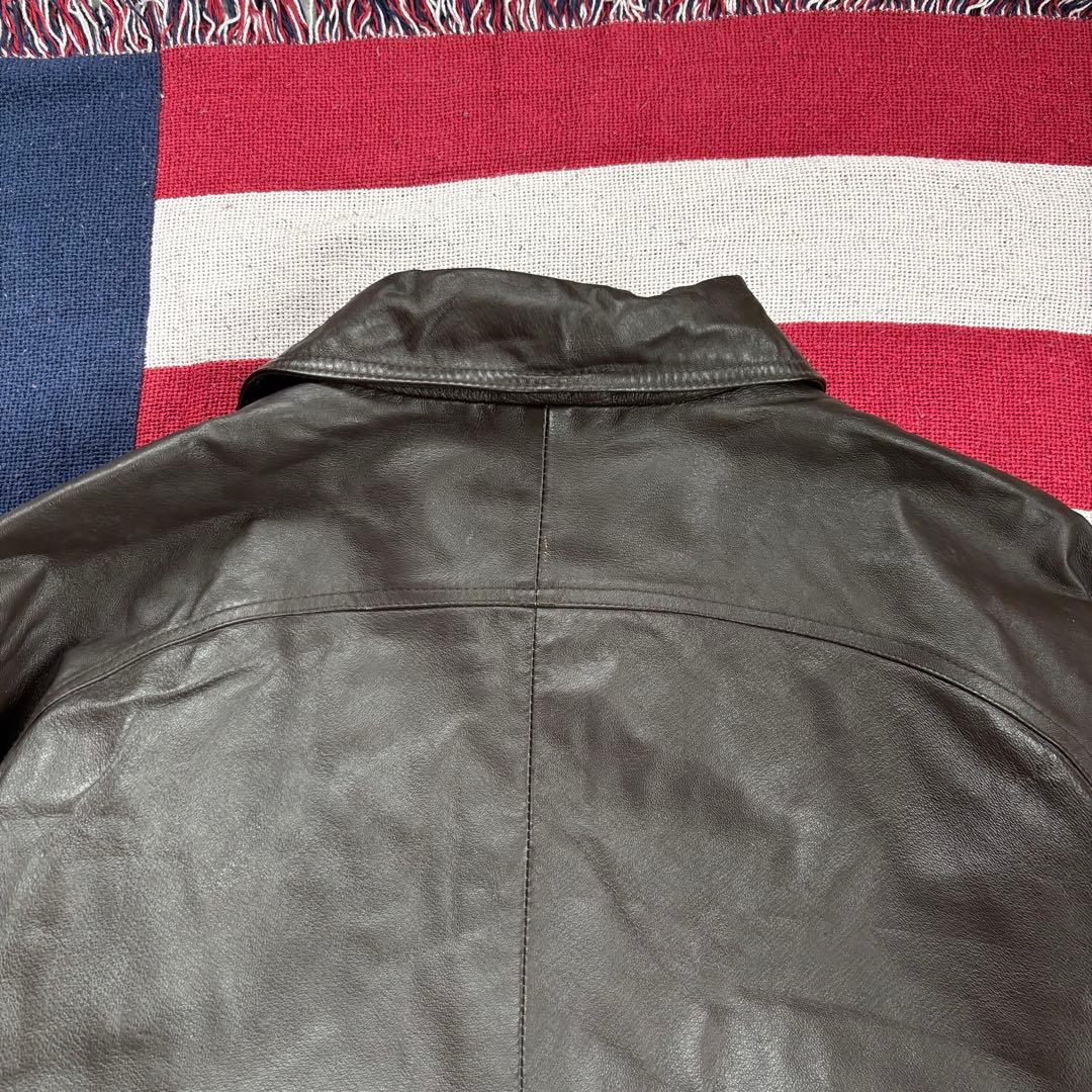 90s St. John's Bay 本革 レザージャケット深茶Lゆるだぼ