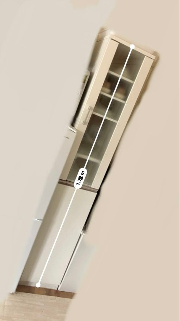 ニトリ　キッチン　棚　ガラス戸　スリム　ホワイト スリム収納　食器棚　30cm