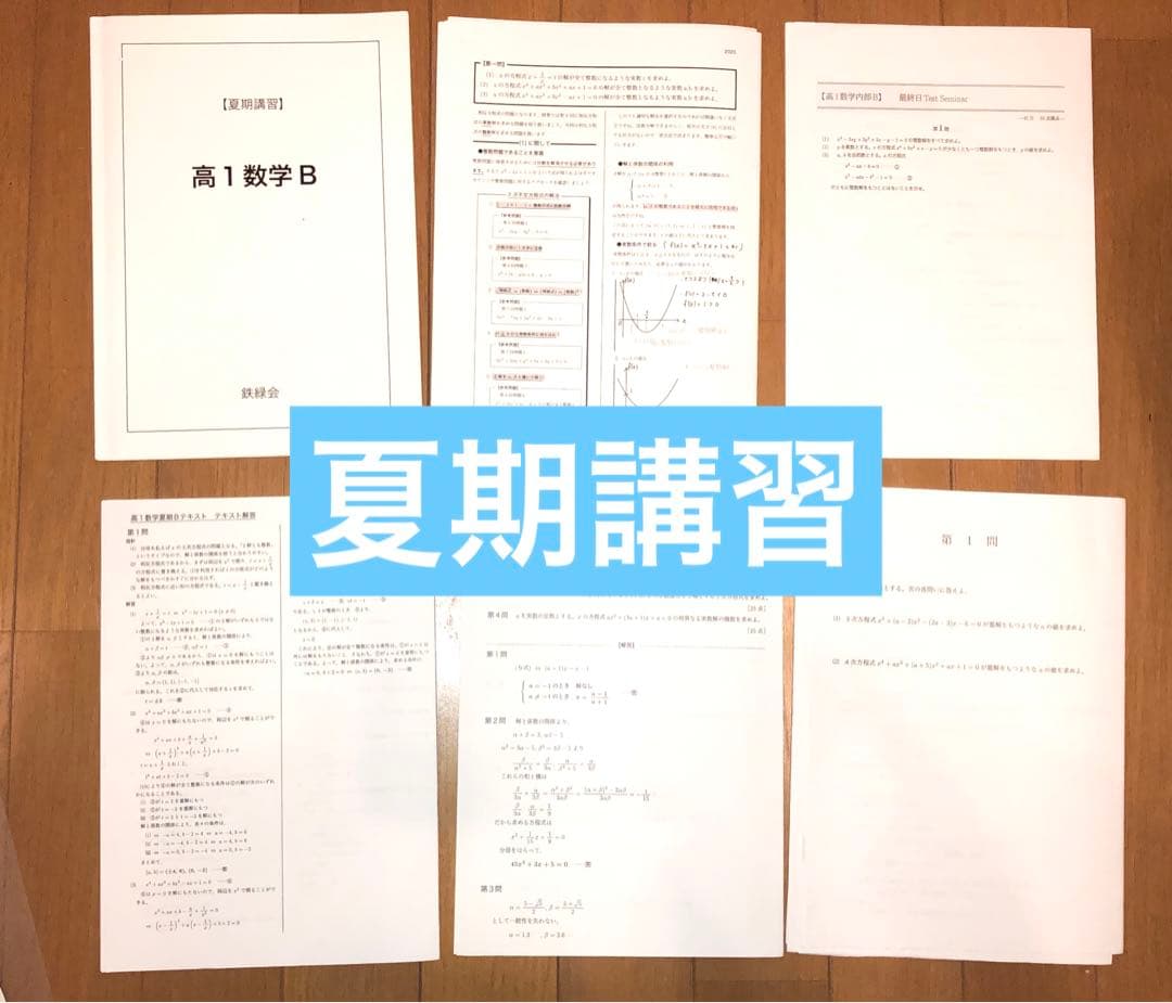 【フルセット独学可】鉄緑会 高1 数学 発展講座I/II ノート　プリント　講習