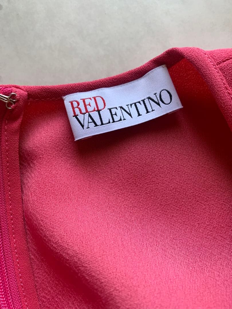 現行♡レッドヴァレンティノ マキシ丈ドレス ティアード ワンピース ピンク