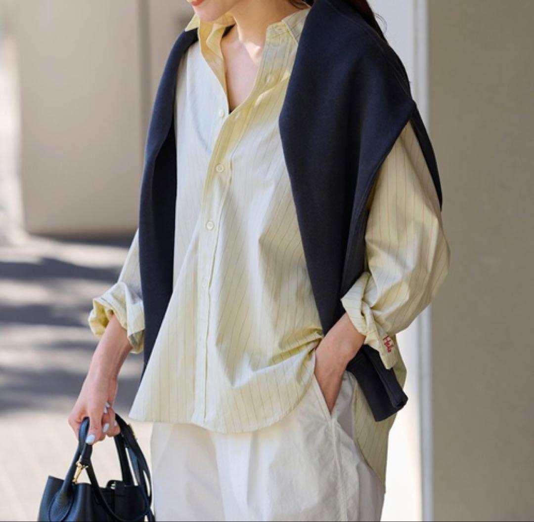 美品＊フレームワーク カラーストライプレギュラーシャツ 定価1.8万円 イエロー