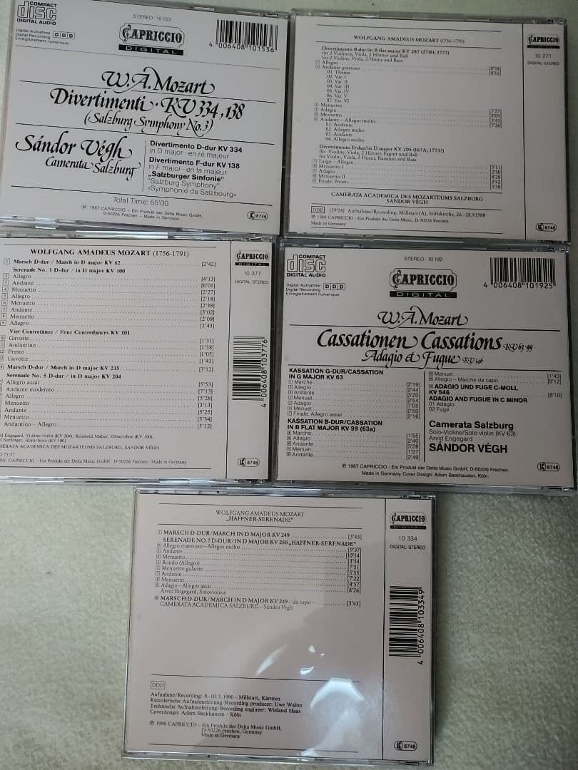 Sándor Vegh Mozart 10CD セレナーデ・ディヴェルティメント
