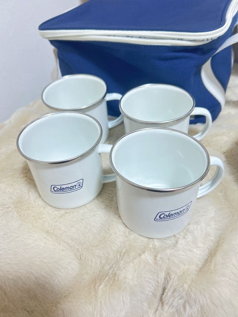 コールマン　食器セット エナメルディッシュウェアセット 収納ケース付き　キャンプ