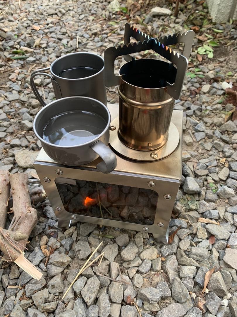 新品外箱訳あり新品ステンレス製 防災防寒小型薪ストーブ