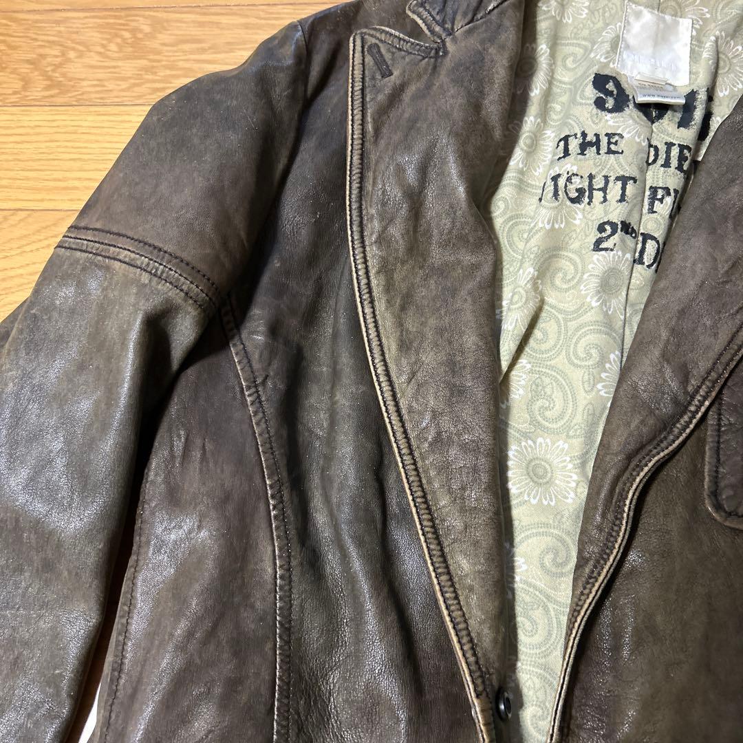 DIESEL 羊革 レザーテーラードジャケット