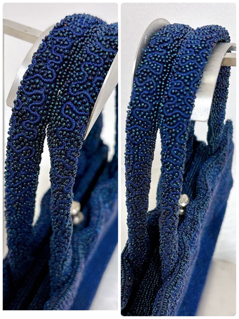 美品✨香鳥屋　ビーズバッグ　フォーマル　昭和レトロ　がま口　和装　ヴィンテージ