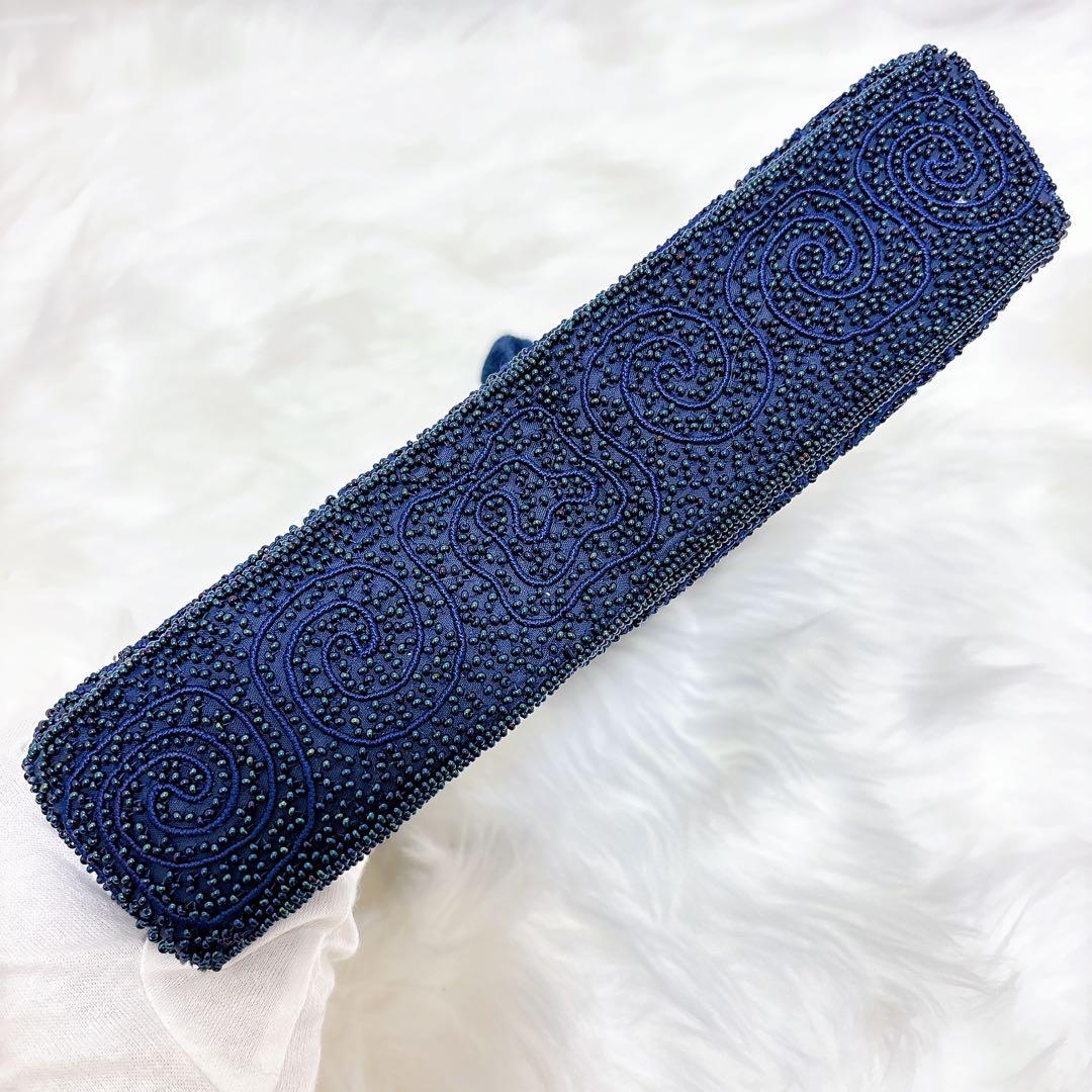 美品✨香鳥屋　ビーズバッグ　フォーマル　昭和レトロ　がま口　和装　ヴィンテージ