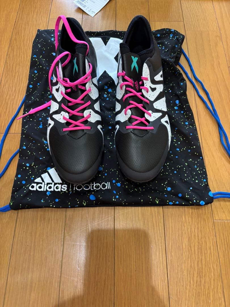 adidas サッカースパイク　シューズ 27cm黒/白/ピンク/緑