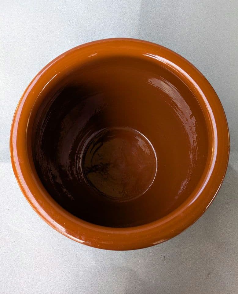 0005.日本製/久松窯/木蓋付きかめ壺/15号