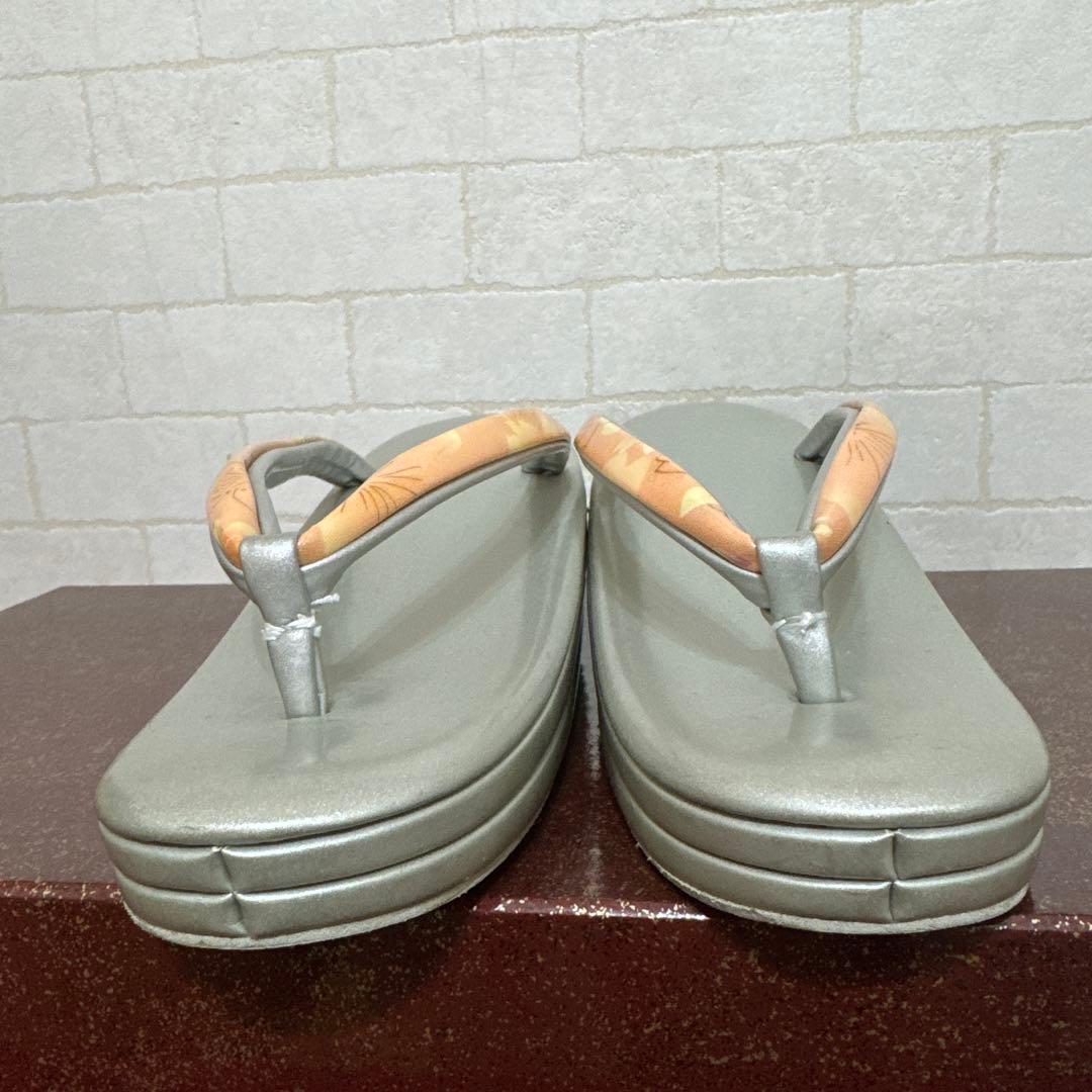 草履バッグセット Lサイズ 三枚芯 エナメル 桜 大きいサイズ