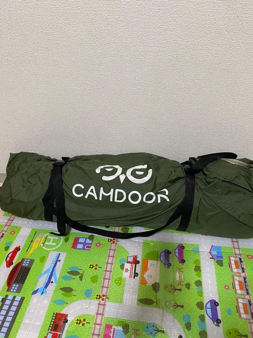 CAMDOORインフレーターマット10cm車中泊 自動膨張 収納袋付き グリーン