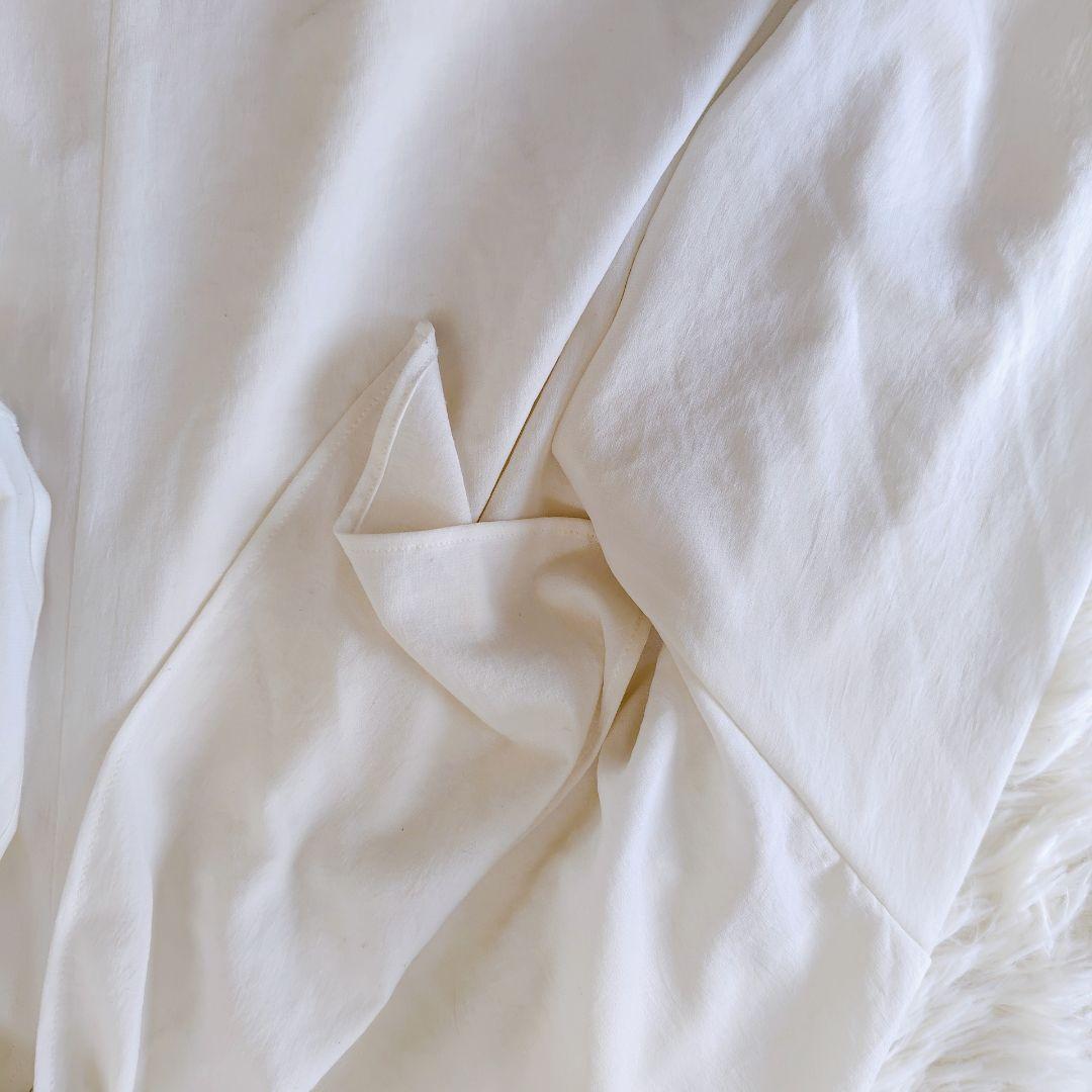 【Whim Gazette】春人気 ボウタイブラウス アイボリー とろみ素材