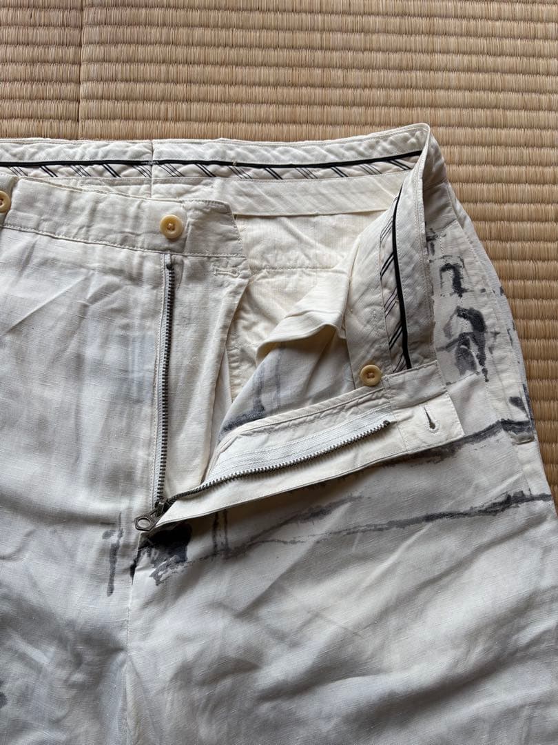 90's polo ralph lauren シルクリネン ペイント パンツ