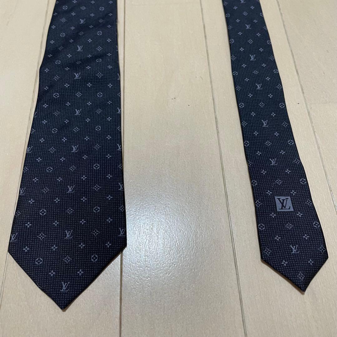 【美品】LOUIS VUITTON ルイヴィトン ネクタイ LV シルク ロゴ