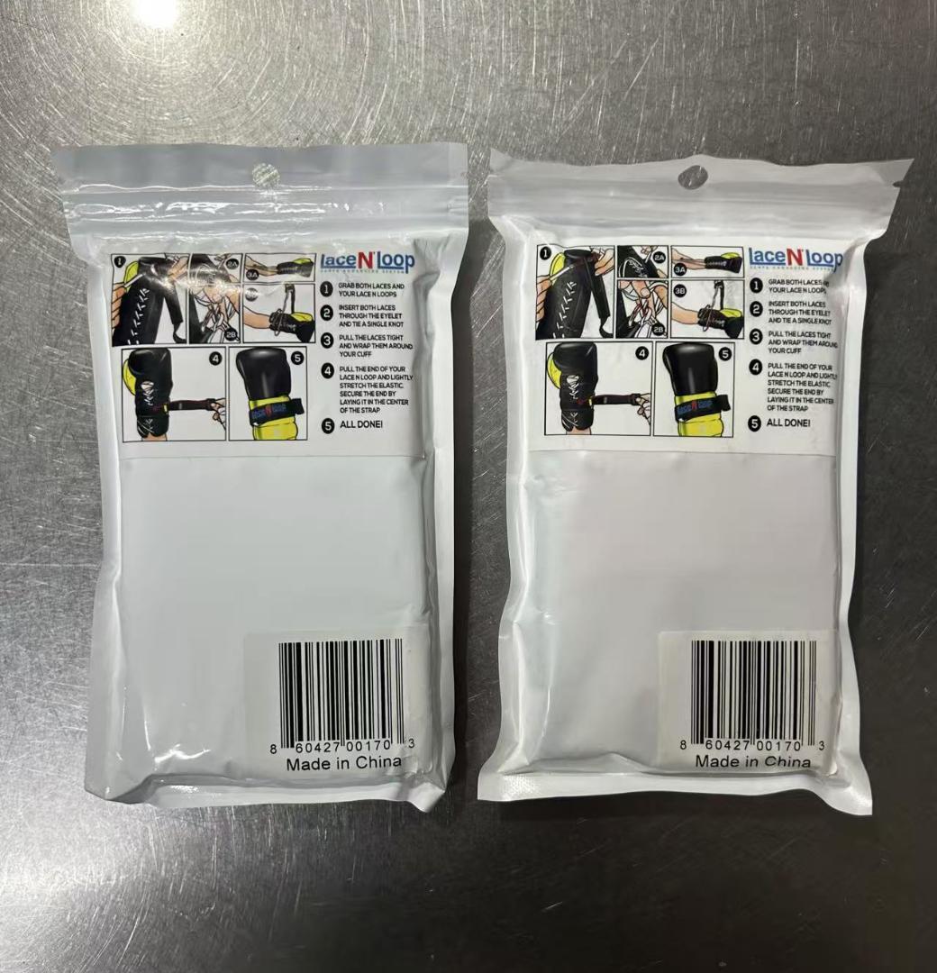 LaceNLoopレースンループ紐式グローブ用ストラップ 2個セット-黒と赤青白