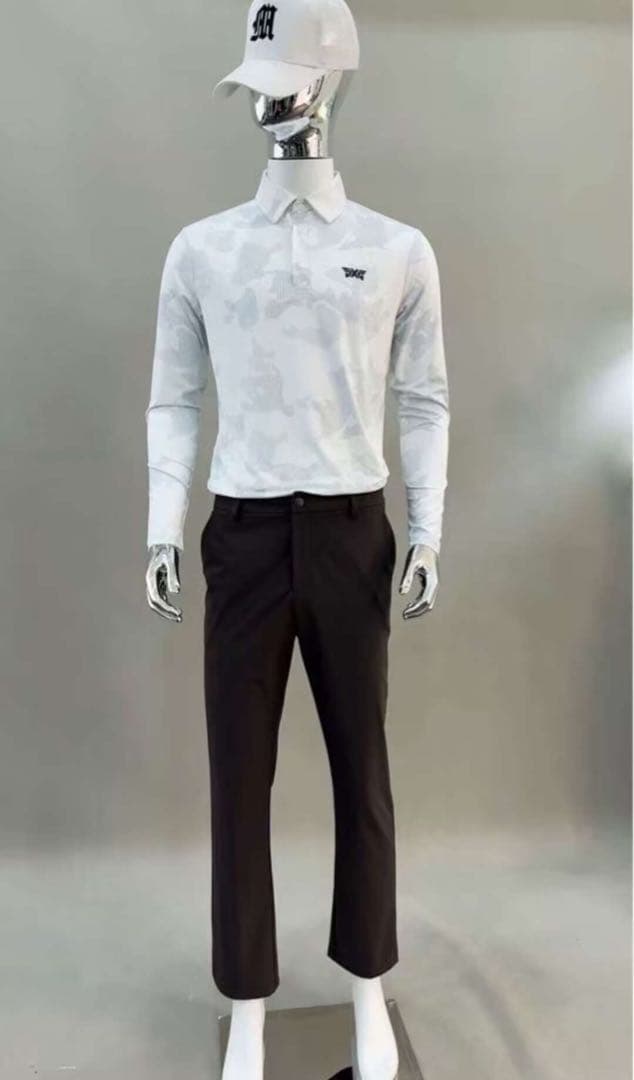 PXG 新品　ゴルフウェア メンズ トップス 長袖 ポロシャツ春秋