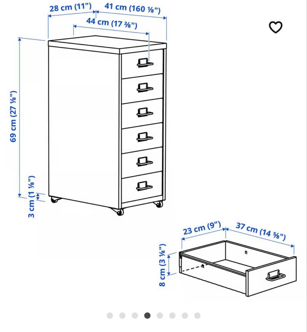 IKEA HELMER ヘルメル 引き出しユニット キャスター付き レッド