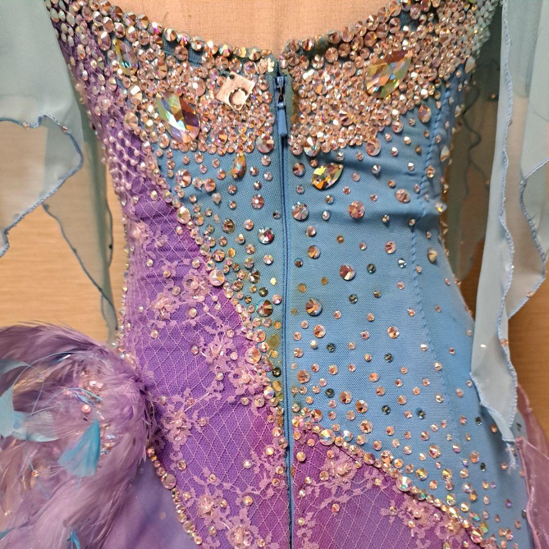 社交ダンス用ドレス 青紫 グラデーション。値下げしました。クリスアンコーチャー