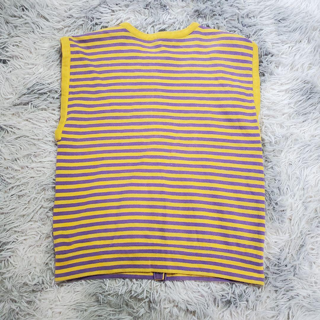 ヴィンテージ✨クリスチャンディオール スポーツ✨ベスト ボーダー 紫 黄 M