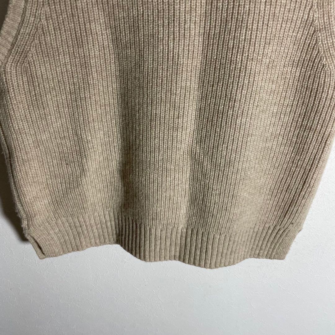 【美品23AW】MHL. タフウール リブニットベスト ベージュ L人気モデル