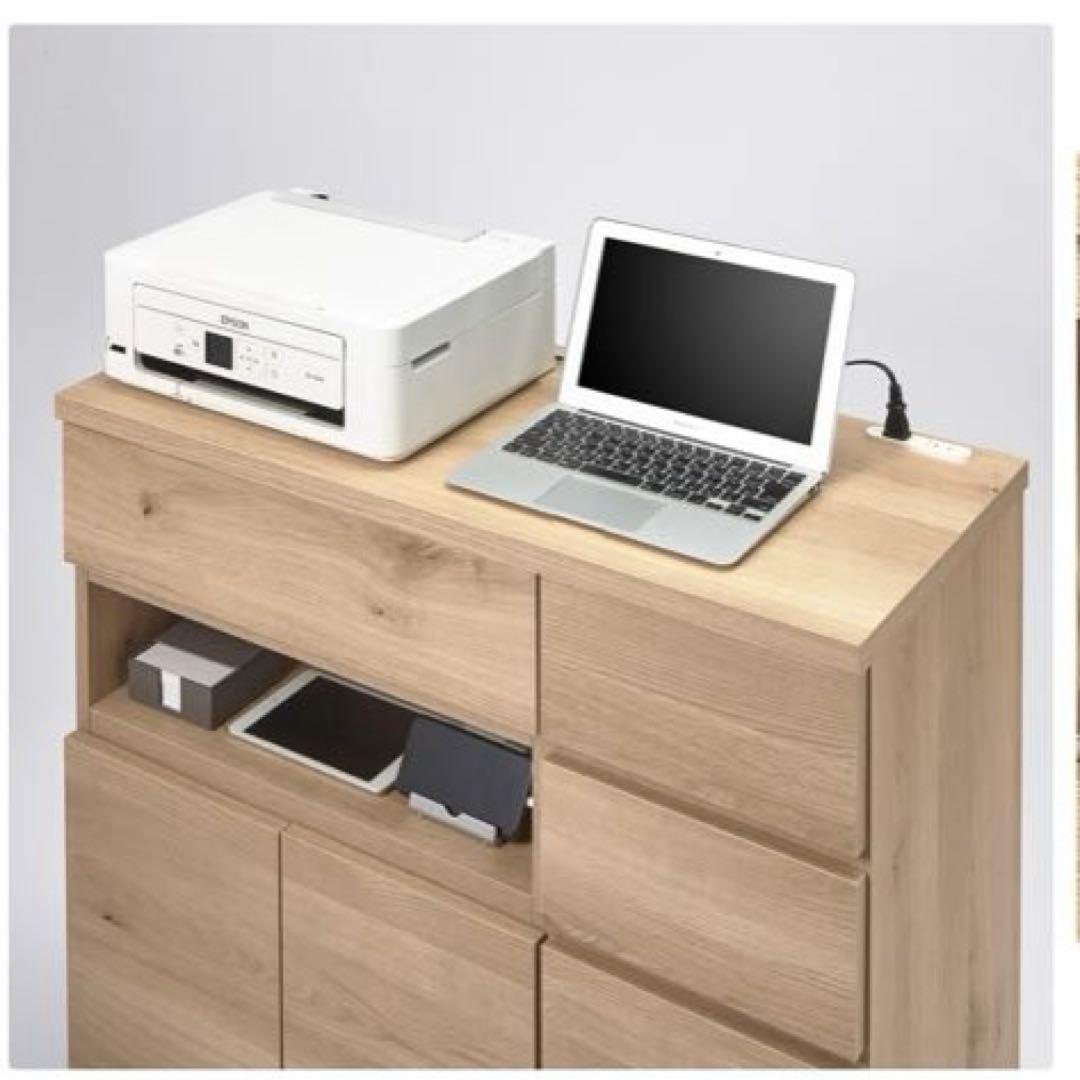 ディノス　リビング収納キャビネット 幅90cm ホワイト