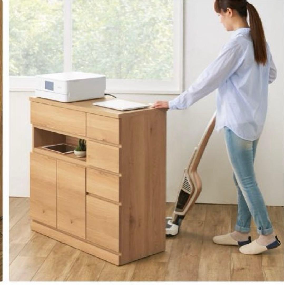 ディノス　リビング収納キャビネット 幅90cm ホワイト